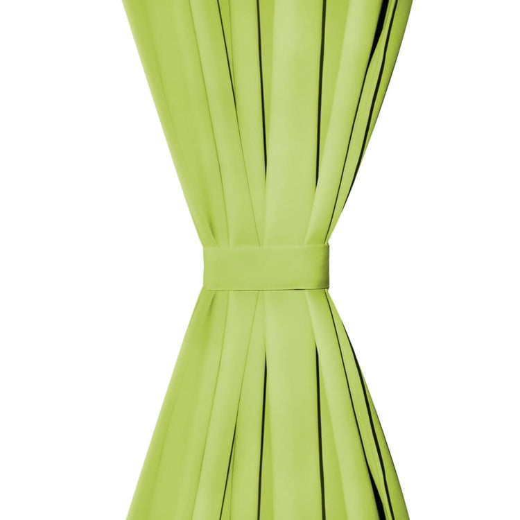 Vidaxl Micro-satin rideaux avec boucles 140x245 cm vert 2 sts