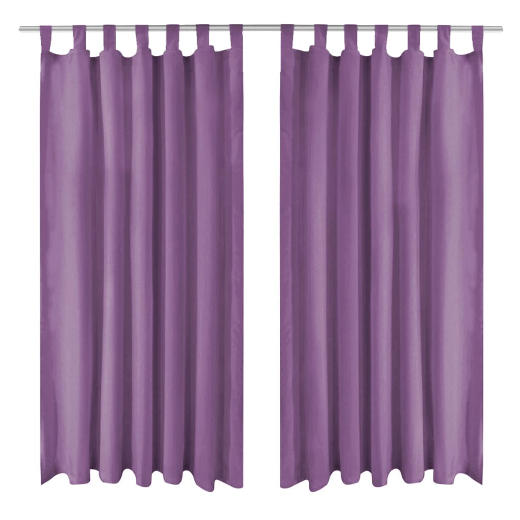 Vidaxl Micro-satin rideaux avec boucles 140x175 cm Lila 2 Sts