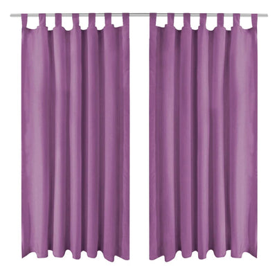Vidaxl Micro-satin rideaux avec boucles 140x175 cm Lila 2 Sts