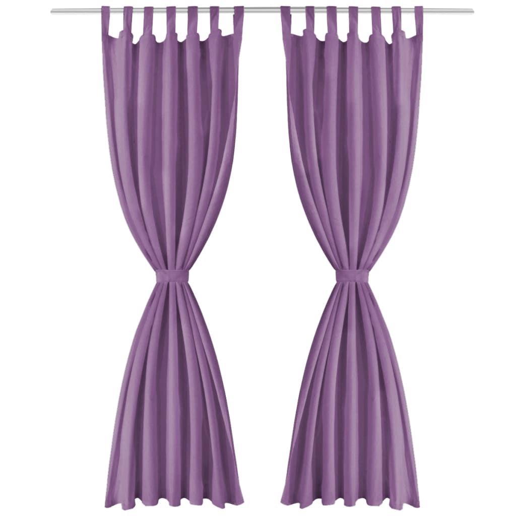Vidaxl Micro-satin rideaux avec boucles 140x175 cm Lila 2 Sts