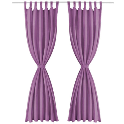Vidaxl Micro-satin rideaux avec boucles 140x175 cm Lila 2 Sts