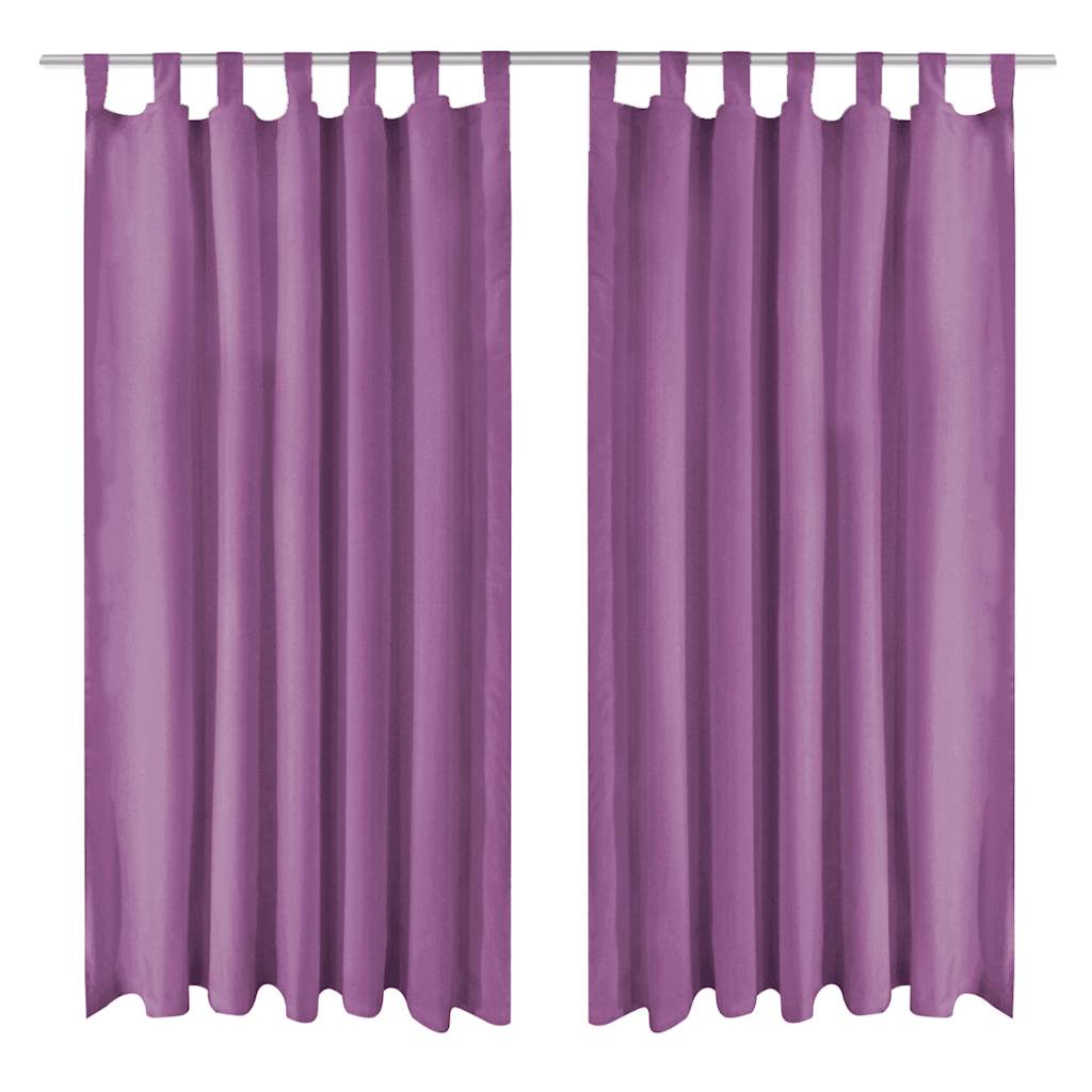 Vidaxl Micro-satin rideaux avec boucles 140x225 cm lila 2 sts