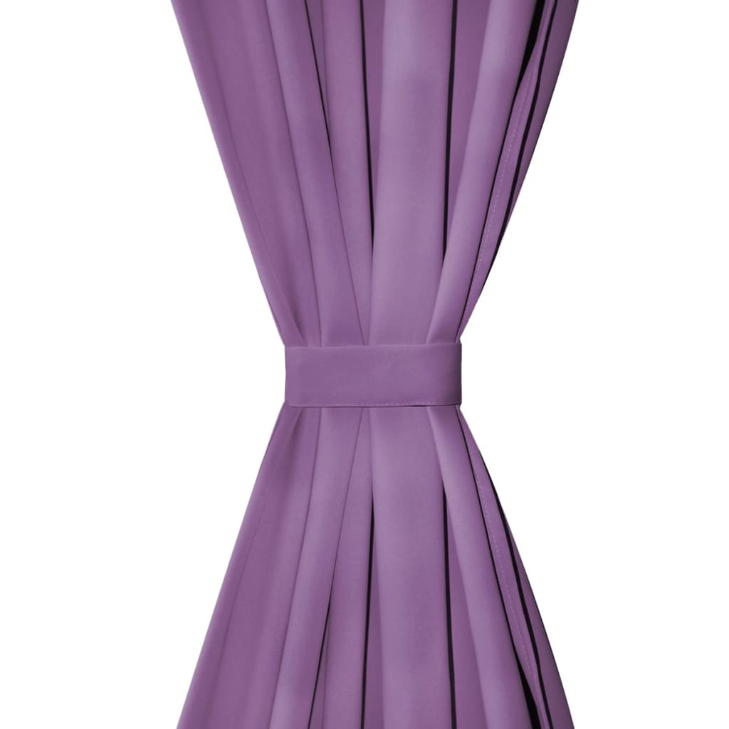 Vidaxl Micro-satin rideaux avec boucles 140x225 cm lila 2 sts