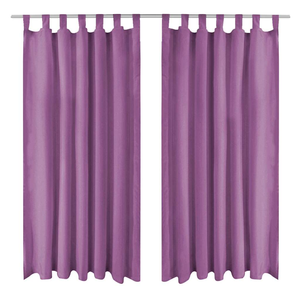 Vidaxl Micro-satin rideaux avec boucles 140x245 cm Lila 2 Sts
