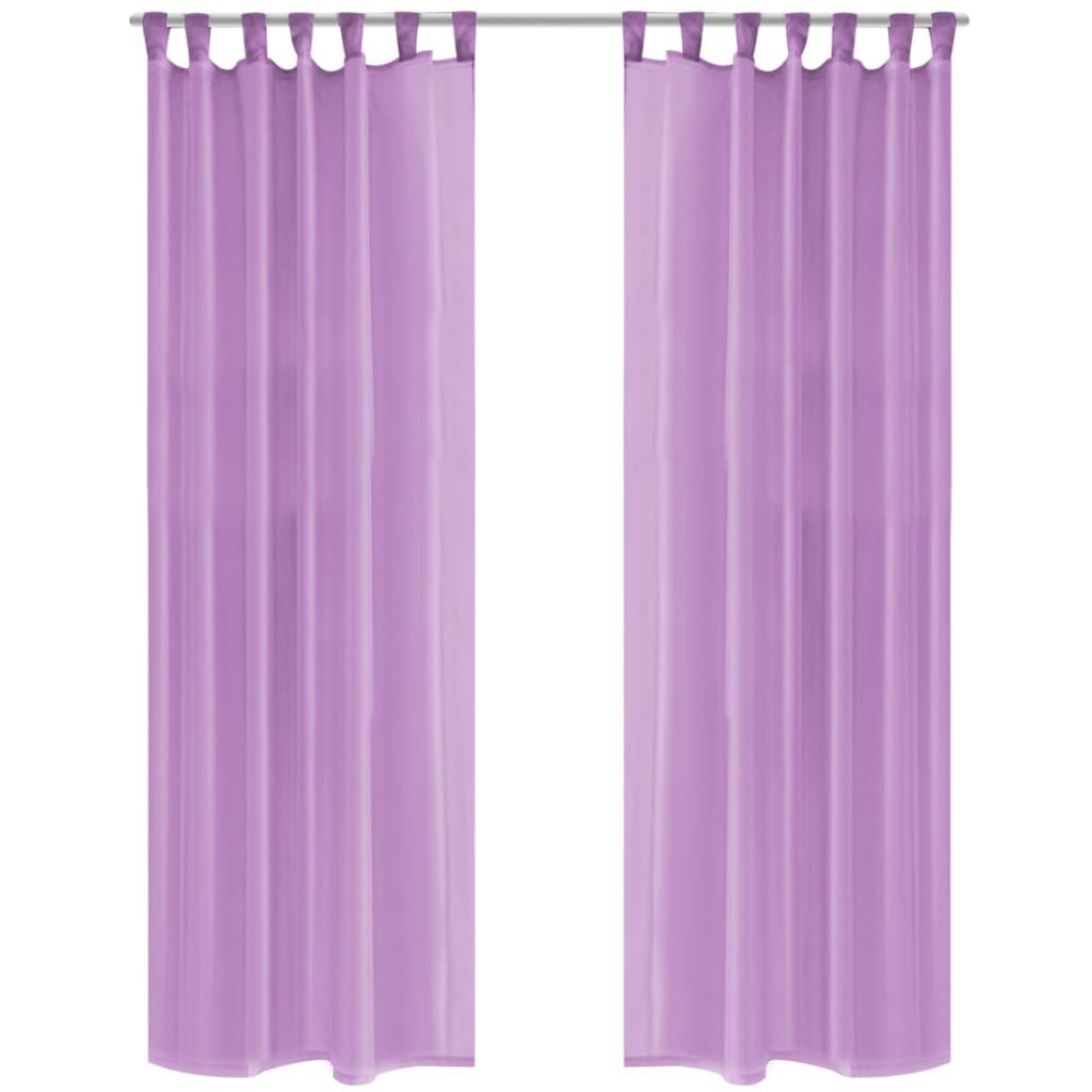 Vidaxl rideaux voile 140x245 cm lilas 2 pcs