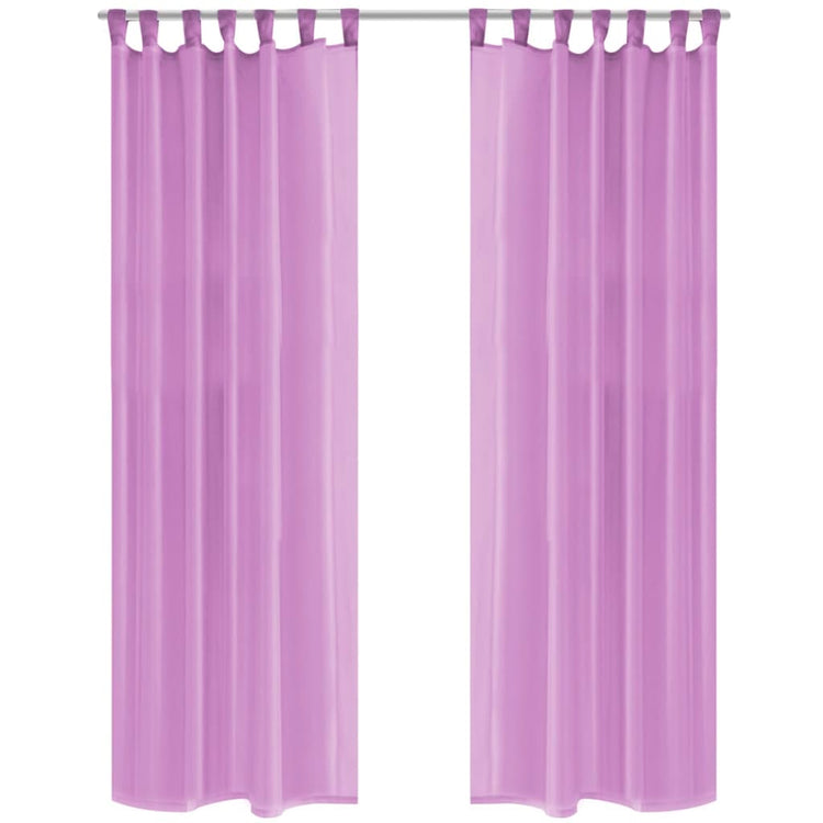 Vidaxl rideaux voile 140x245 cm lilas 2 pcs