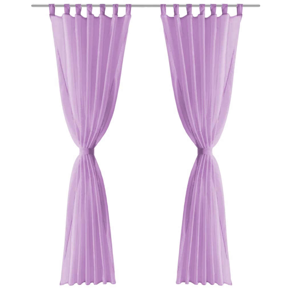 Vidaxl rideaux voile 140x245 cm lilas 2 pcs