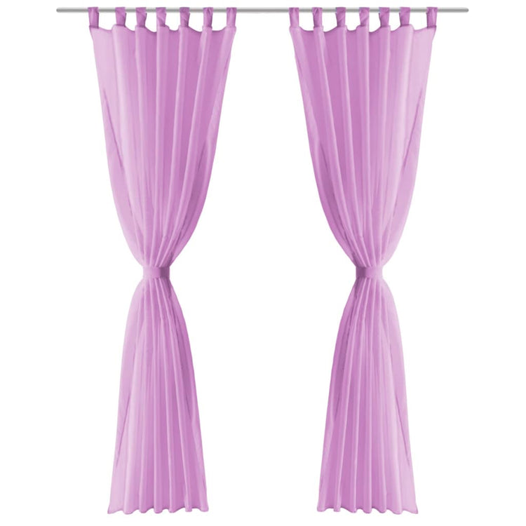 Vidaxl rideaux voile 140x245 cm lilas 2 pcs