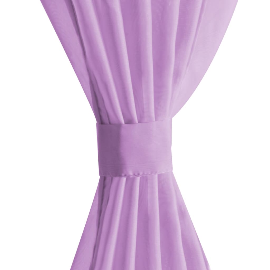 Vidaxl rideaux voile 140x245 cm lilas 2 pcs