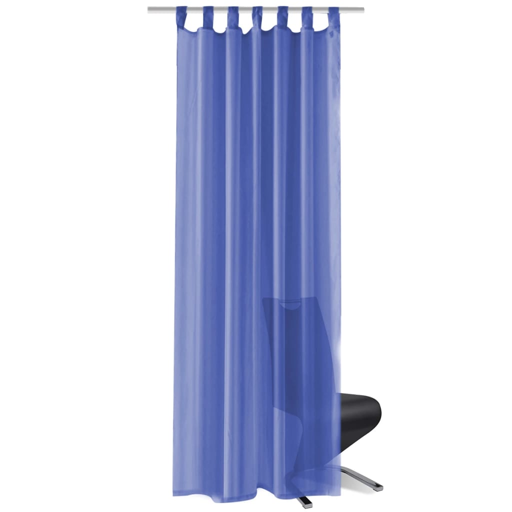 Vidaxl rideaux voile 140x175 cm bleu royal