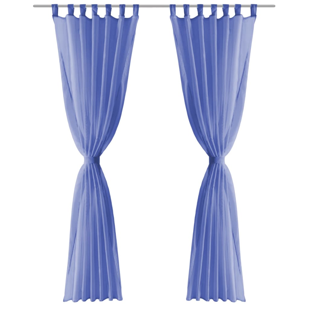 Vidaxl rideaux voile 140x175 cm bleu royal