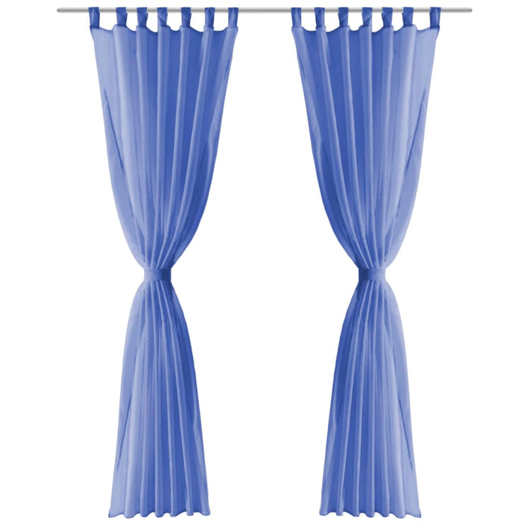 Vidaxl rideaux voile 140x175 cm bleu royal
