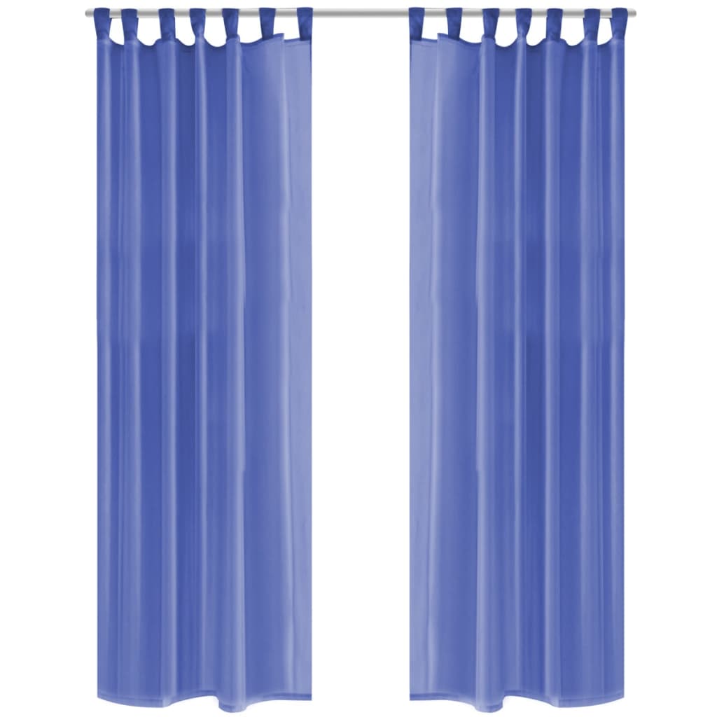 Vidaxl rideaux voile 140x225 cm King Blue 2 PCS