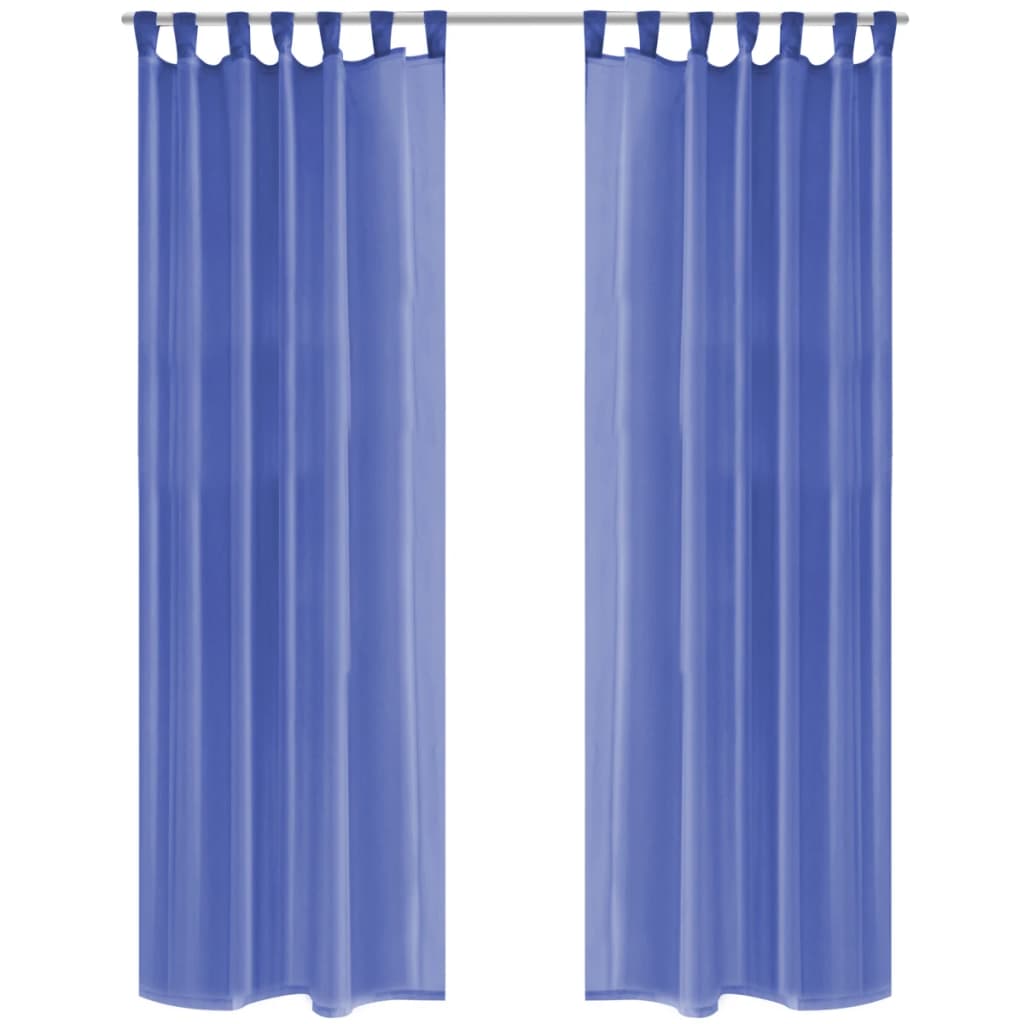 Vidaxl rideaux voile 140x245 cm King Blue 2 PCS