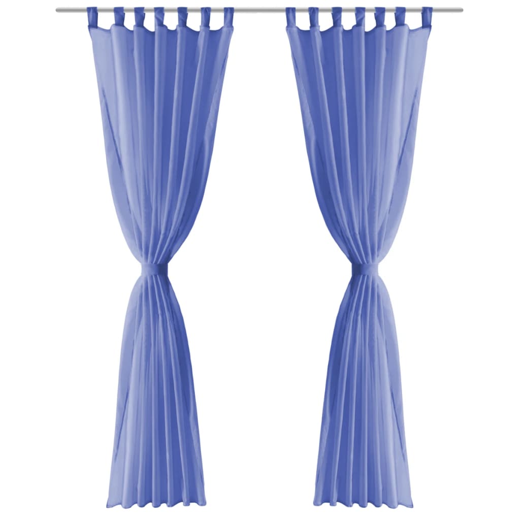 Vidaxl rideaux voile 140x245 cm King Blue 2 PCS