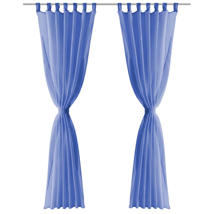 Vidaxl rideaux voile 140x245 cm King Blue 2 PCS