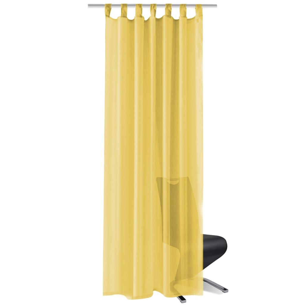 Vidaxl rideaux voile 140x175 cm jaune 2 sts
