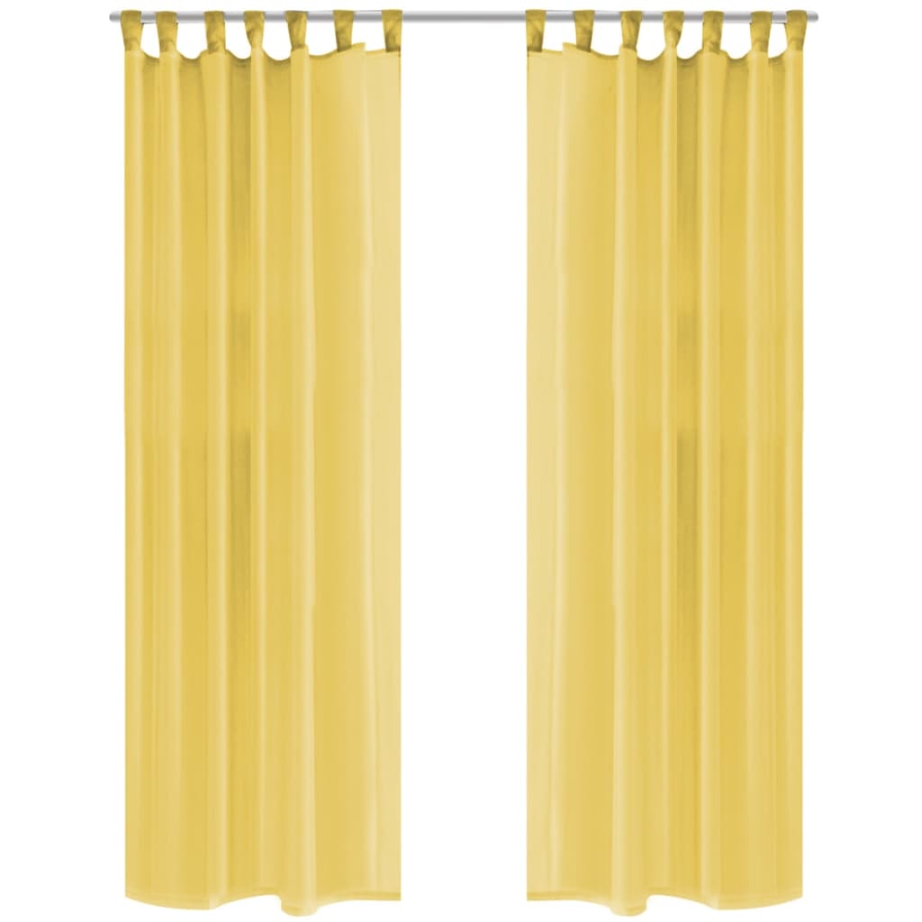Vidaxl rideaux voile 140x245 cm jaune 2 sts