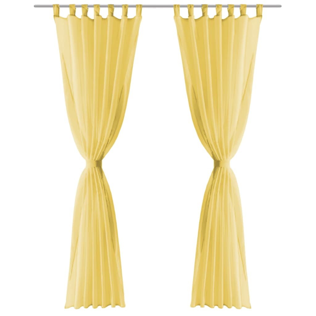 Vidaxl rideaux voile 140x245 cm jaune 2 sts
