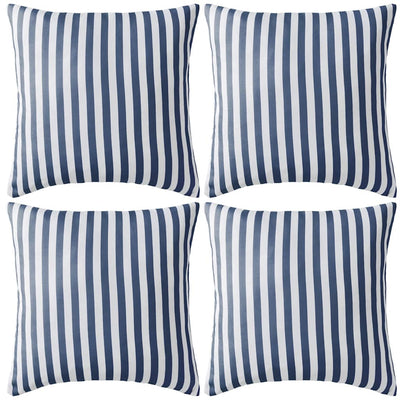 Vidaxl Coussins d'extérieur 45x45 cm Bleu marine à rayures 4 PCS