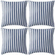 Vidaxl Coussins d'extérieur 45x45 cm Bleu marine à rayures 4 PCS