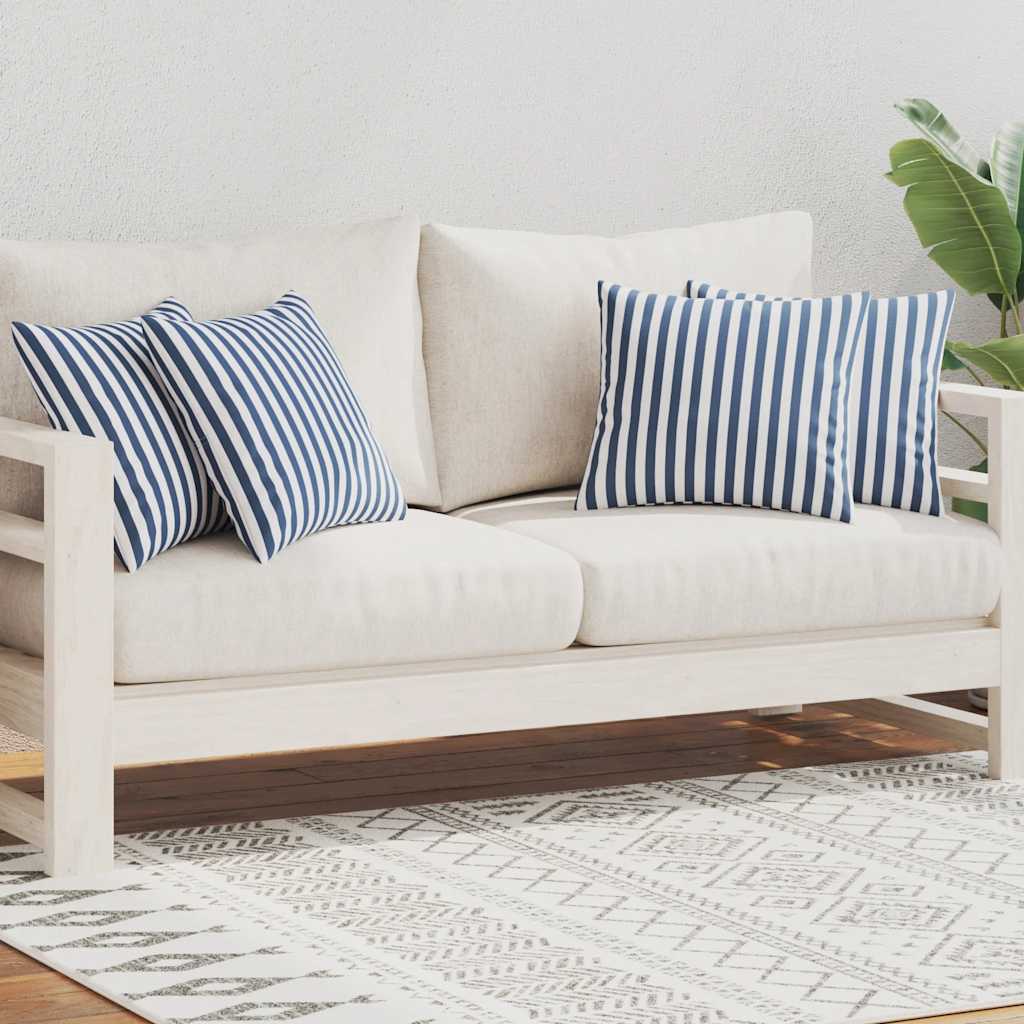 Vidaxl Coussins d'extérieur 45x45 cm Bleu marine à rayures 4 PCS