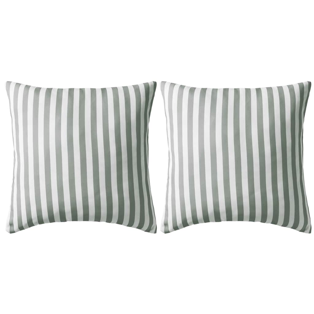 Vidaxl Coussins extérieurs 45x45 cm Gris rayé 2 PCS