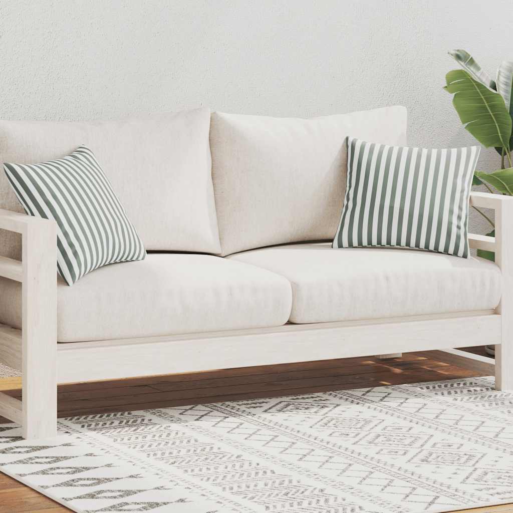 Vidaxl Coussins extérieurs 45x45 cm Gris rayé 2 PCS