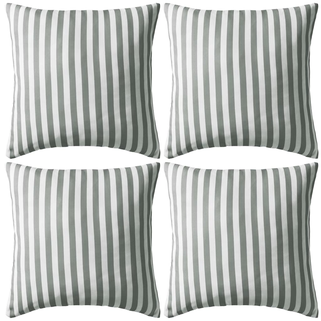 Vidaxl Coussins extérieurs 45x45 cm Gris rayé 4 PCS