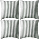 Vidaxl Coussins extérieurs 45x45 cm Gris rayé 4 PCS