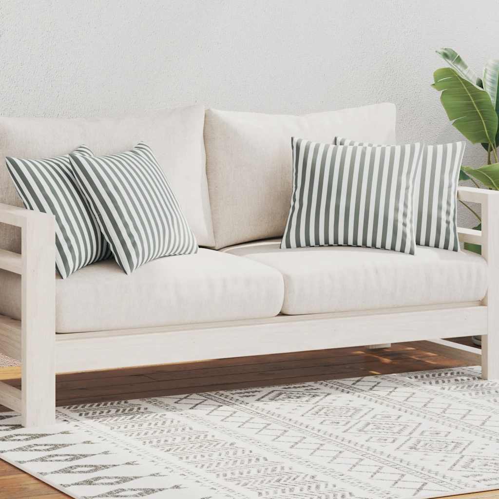 Vidaxl Coussins extérieurs 45x45 cm Gris rayé 4 PCS
