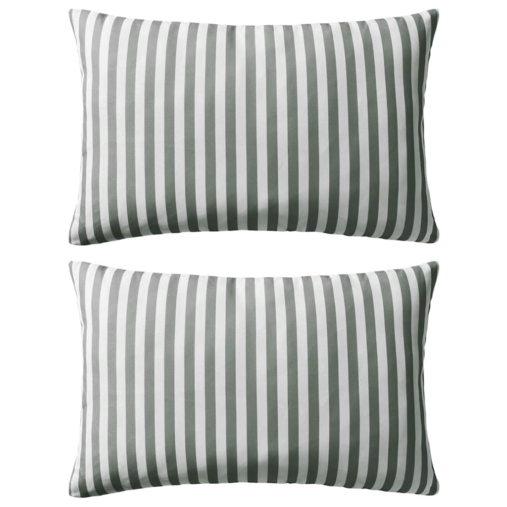 Vidaxl Coussins d'extérieur 60x40 cm Gris rayé 2 PCS