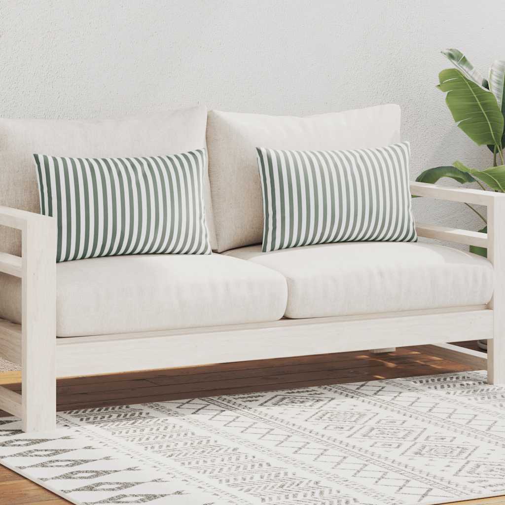 Vidaxl Coussins d'extérieur 60x40 cm Gris rayé 2 PCS