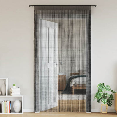 Rideaux de fil vidaxl 2 pcs 100x250 cm noir