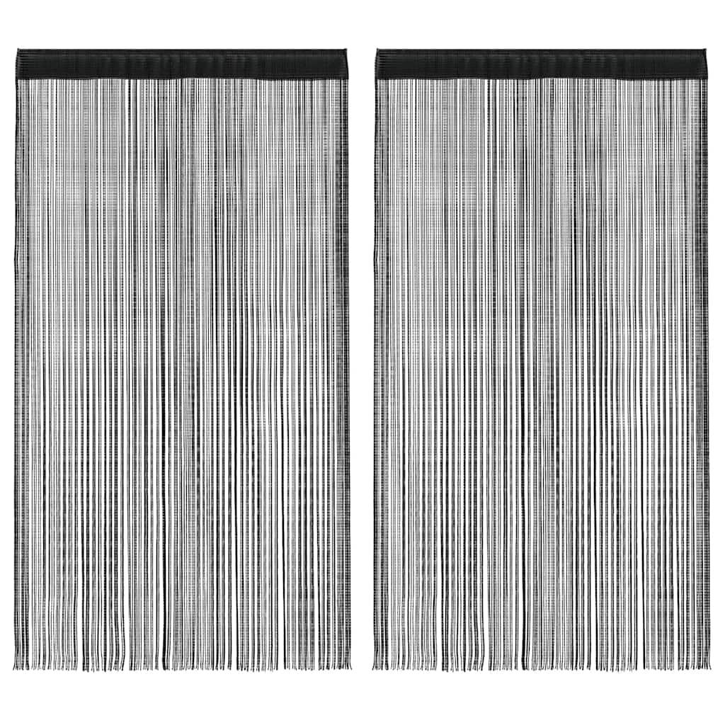 Rideaux de fil vidaxl 2 st 140x250 cm noir