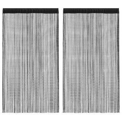 Rideaux de fil vidaxl 2 st 140x250 cm noir