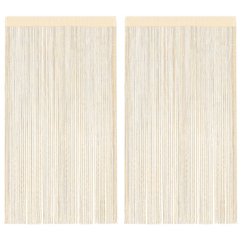 Rideaux de fil vidaxl 100x250 cm crème 2 pcs