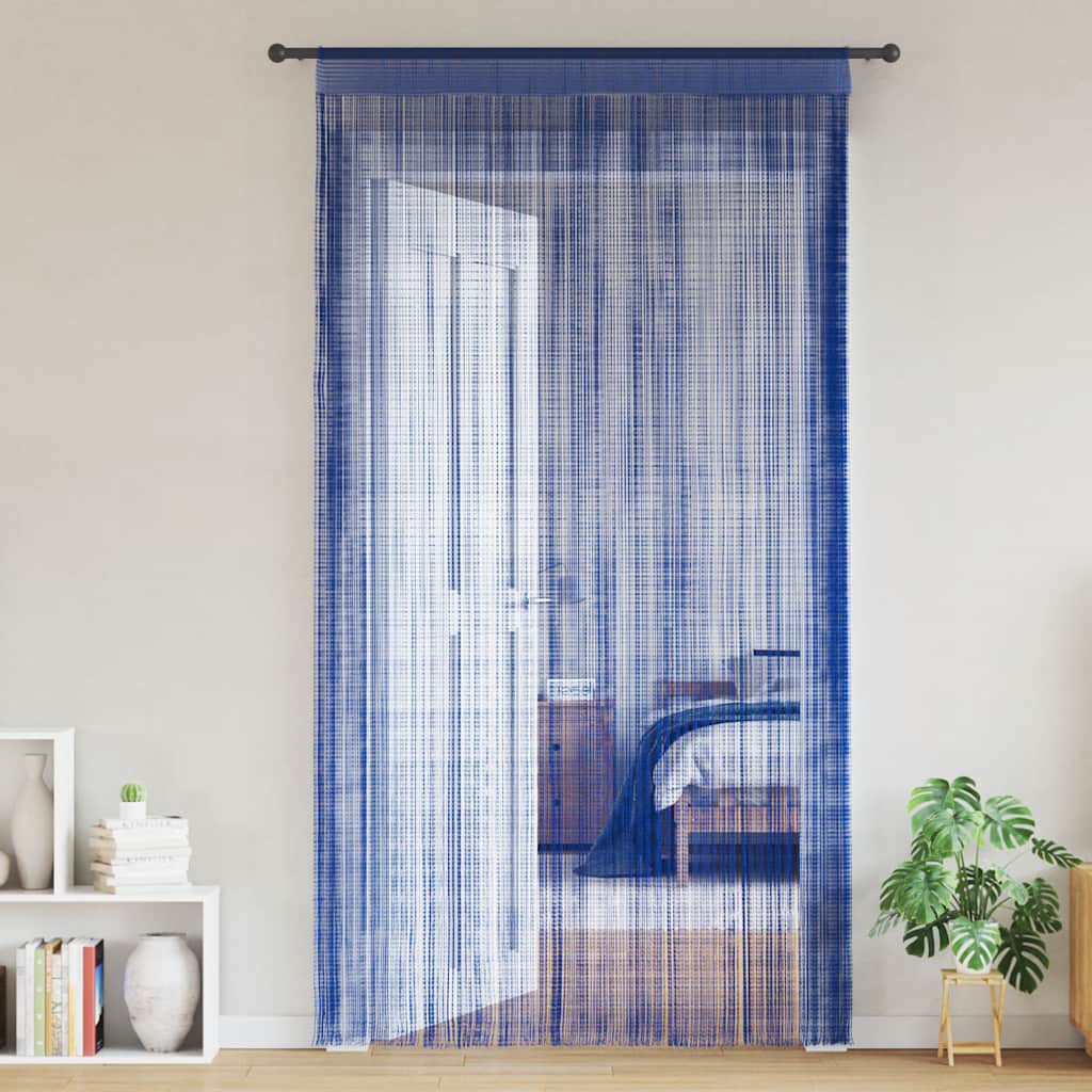 Rideaux de fil vidaxl 100x250 cm bleu 2 pcs