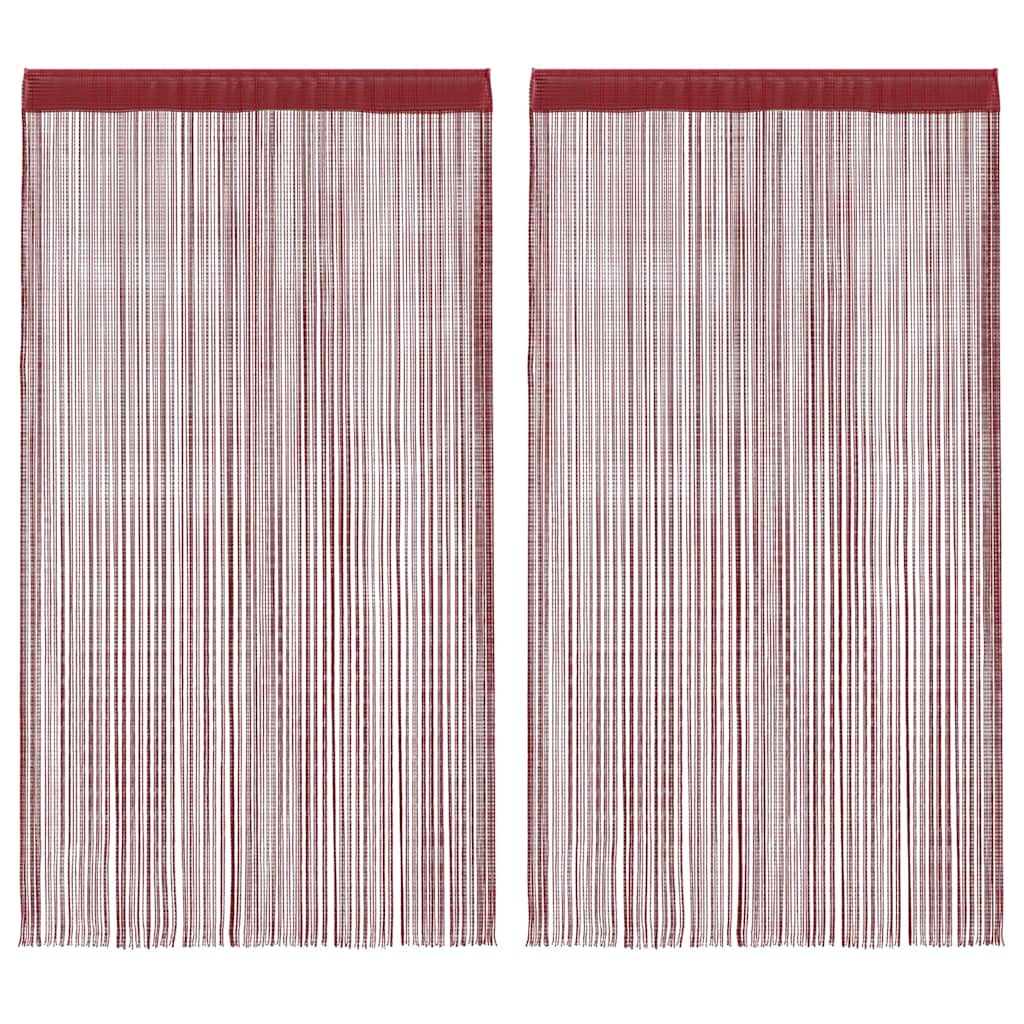 Rideaux de fil vidaxl 100x250 cm de vin rouge 2 sts