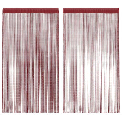 Rideaux de fil vidaxl 100x250 cm de vin rouge 2 sts