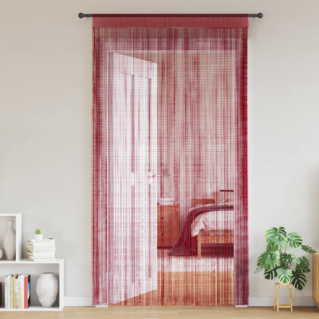 Rideaux de fil vidaxl 100x250 cm de vin rouge 2 sts