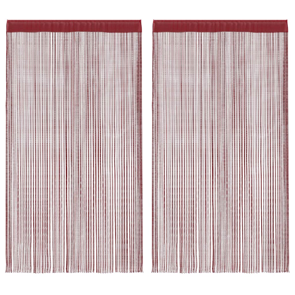 Rideaux de fil vidaxl 140x250 cm de vin rouge 2 pcs