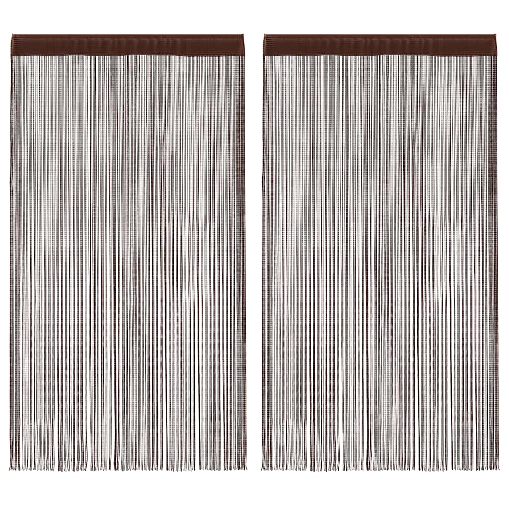 Rideaux de fil vidaxl 100x250 cm brun 2 pcs