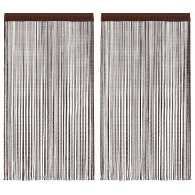 Rideaux de fil vidaxl 100x250 cm brun 2 pcs