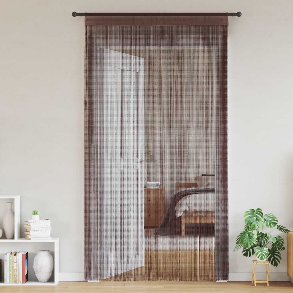 Rideaux de fil vidaxl 100x250 cm brun 2 pcs
