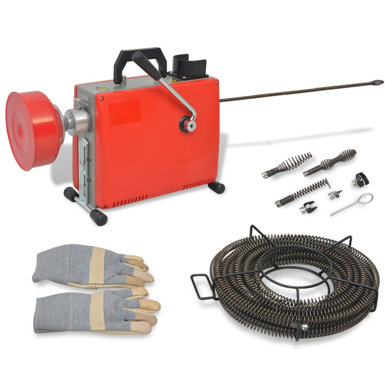 Machine de nettoyage de la tuyauterie Vidaxl 250 W 15 m x 16 mm 4,5 m x 9,5 mm
