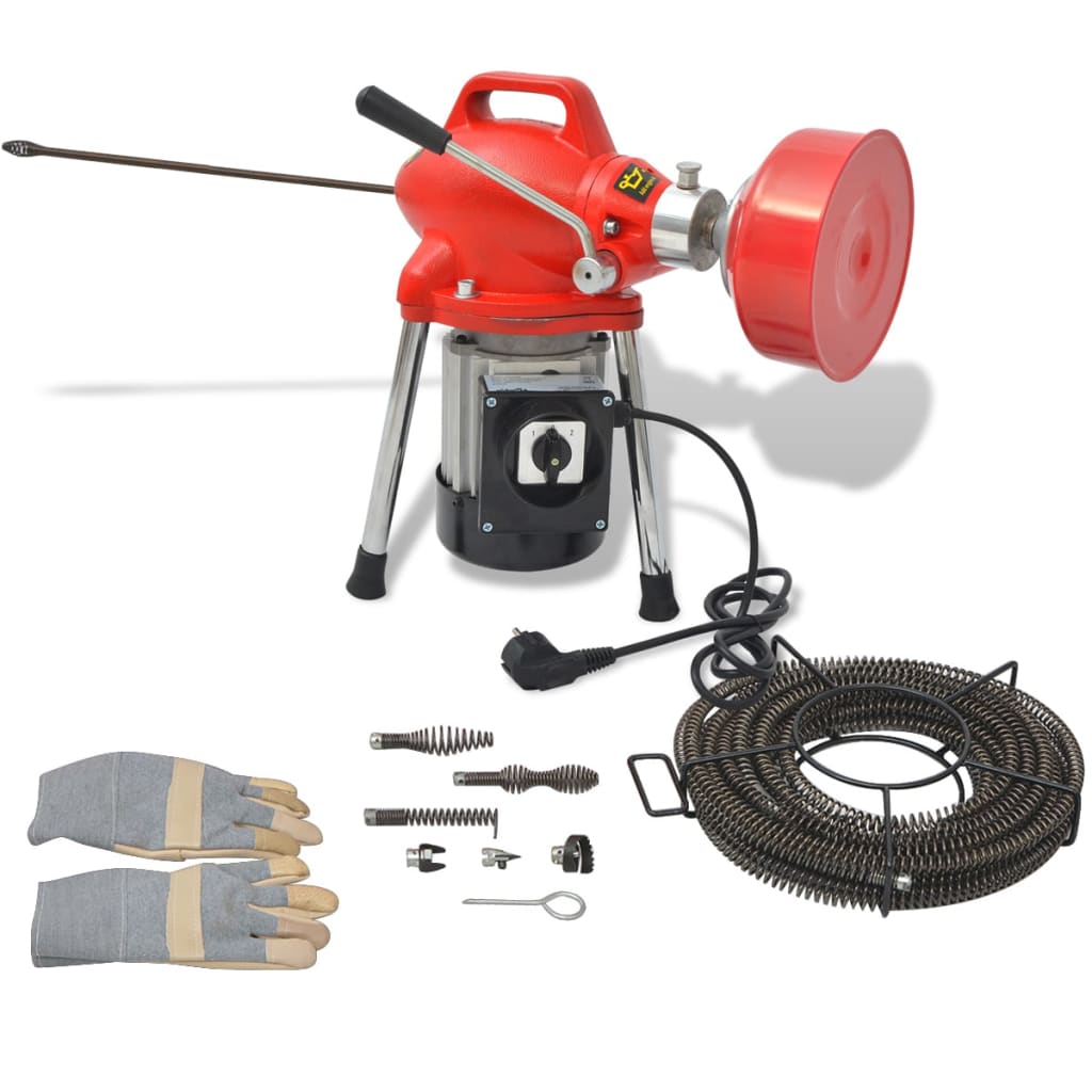 Machine de nettoyage de la tuyauterie Vidaxl 250 W 12,5 mx16mm 4,5 mx9,5 mm