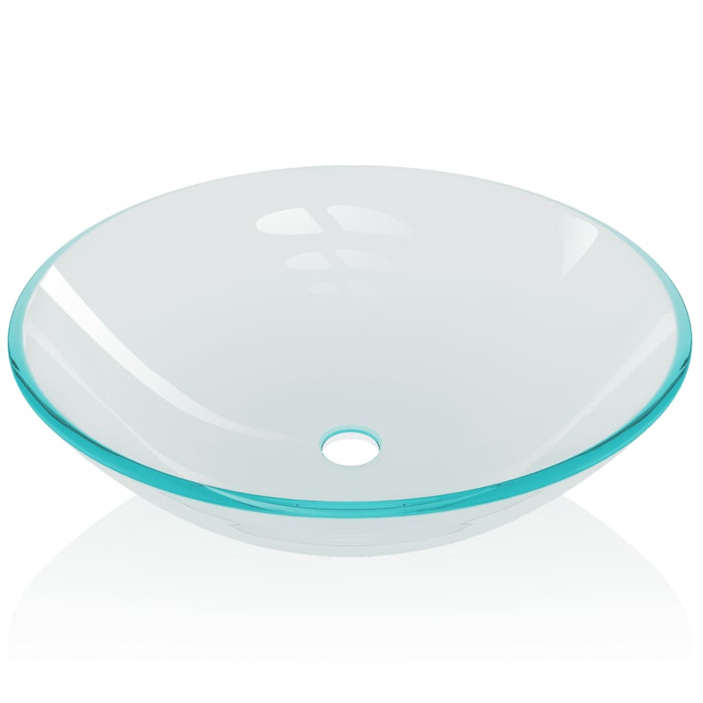 Vidaxl Verre durcie de lavabo 42 cm Transparent