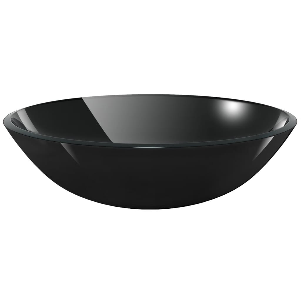 Vidaxl Verre durcie en verre durci 42 cm noir