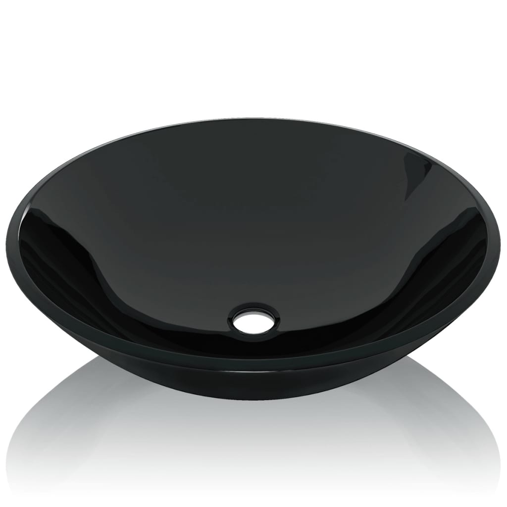 Vidaxl Verre durcie en verre durci 42 cm noir